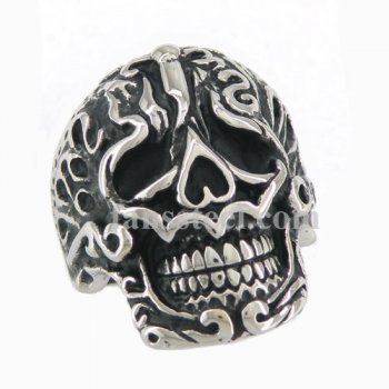 FSR10W53 tooth open skull biker Ring