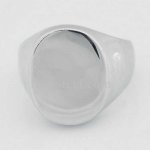 FSR06W21 engravable plain oval signet ring