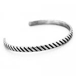 FSB00W77 Stainless steel jewelry oblique line slash bangle