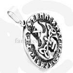 FSP17W84 viking thors hammer letters pendant