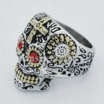 FSR13W15GR gear eye sunflower mechanic skull ring