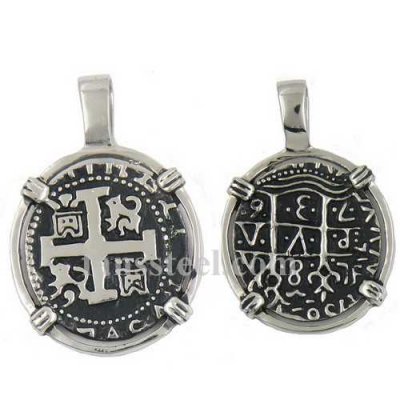 FSP00W35 Dog Cross Circle Pendant