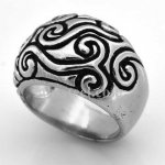 FSR08W82 swirl flower pattern ring