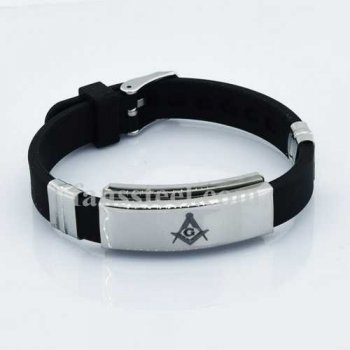 FSB00W46 silicone rubber band masonic bracelet