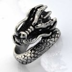 FSR00W07B Spiral Dragon Chinese Zodiac Sign ring 