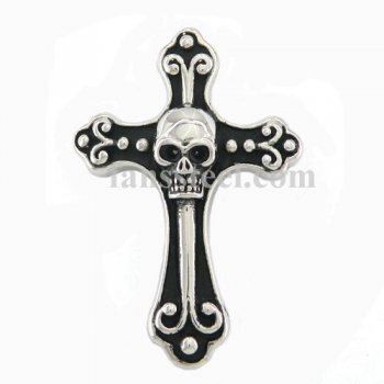 FSP16W49 Tribal skull cross pendant