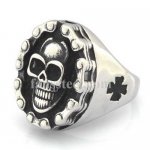 FSR13W99 motor cycle chain cross gothic skull biker ring