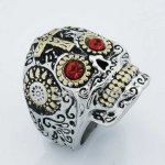 FSR13W15GR gear eye sunflower mechanic skull ring