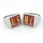 USMC02 custom made 2 letters initials enamel name ring