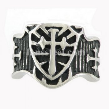 FSR08W95 Fleur De Lis Shield Cross Ring