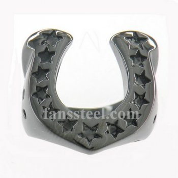 FSR07W65B Star Lucky Horseshoe Ring