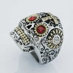 FSR13W15GR gear eye sunflower mechanic skull ring