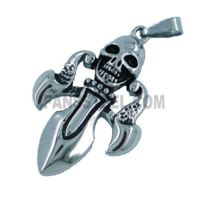 FSP15W66 tribal ghost skull pendant