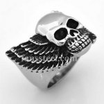 FSR09W15 wings ghost skull biker ring