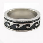 FSR06W64 Tidal Wave Flat Band Ring 