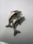 FSP03W77 double jumping fish pendant