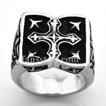 FSR08W94 Fleur De Lis Shield Cross Ring