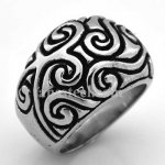 FSR08W82 swirl flower pattern ring