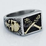 FSR14W54 skull rectangle cross maces ring