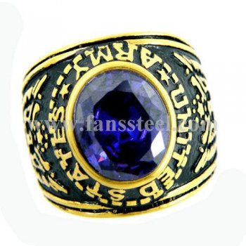 FSR10W26 military ring United states Army American eagle spirit ring violet stone CZ