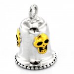 FSP17W93GR diamond 13 skull rider bell biker Pendant