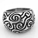 FSR08W82 swirl flower pattern ring