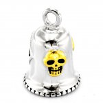 FSP17W93GR diamond 13 skull rider bell biker Pendant