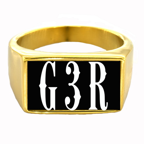 3GBSL Customized 3 Letters Name Ring Personalized Initials Monogram Gift